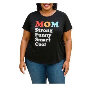 Old Navy XXL Graphic Tee Everywear Black "Mom Strong Funny Smart Cool"  Casual
